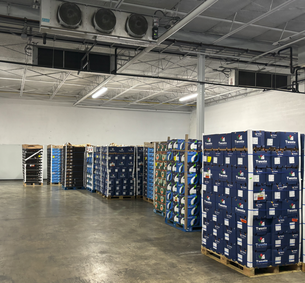 Cold Storage room with pallets of food